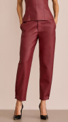 CALÇA COURO ECO SLOUCH BORDÔ
