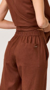 CALÇA LINHO SLOUCH ALFAIATARIA MARROM