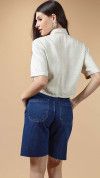 BERMUDA JORTS WIDE ESCURA BARRA À FIO