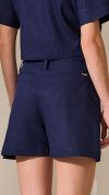 SHORT ALFAIATARIA DE LINHO COM CINTO AZUL