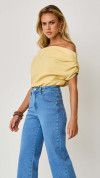 BLUSA OMBRO SÓ ELEGANCE AMARELO MANTEIGA