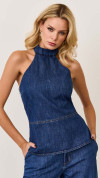 BLUSA GOLA ALTA JEANS