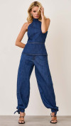 BLUSA GOLA ALTA JEANS