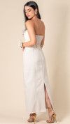 VESTIDO JEANS LONGO OFF WHITE SEM ALÇA