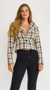 BLAZER CROPPED TWEED NATURAL