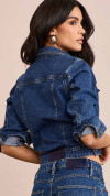 JAQUETA JEANS TRADICIONAL ESCURA