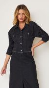 JAQUETA CROPPED JEANS BLACK
