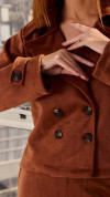 BLAZER SUEDE CROPPED TERRACOTA