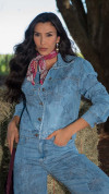 JAQUETA JEANS TRADICIONAL BORDADA