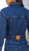 JAQUETA JEANS CROPPED ESCURA