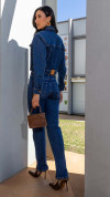 JAQUETA JEANS CROPPED ESCURA