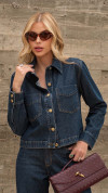SHACKET JEANS MANGA LONGA ESCURA