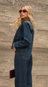 SHACKET JEANS MANGA LONGA ESCURA