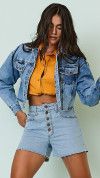 SHORT MOM JEANS BOTÃO - GLISS