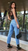 CALÇA CROPPED JEANS RETA - GLISS
