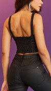 CROPPED CORSET RESINADO PRETO