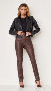CALÇA SKINNY COFFE COURO