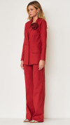 CALÇA WIDE LEG ALFAIATARIA EM LINHO VERMELHO CABERNET