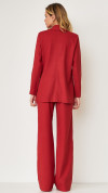 CALÇA WIDE LEG ALFAIATARIA EM LINHO VERMELHO CABERNET