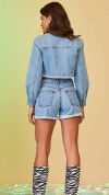 SHORT JEANS MOM COM STRASS 