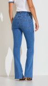 CALÇA JEANS FLARE CLARA CINTURA ALTA COM CINTO